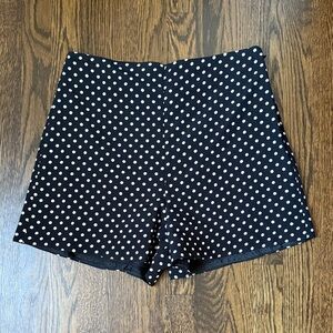 Zara Black and White Polka Dot High Waist Shorts